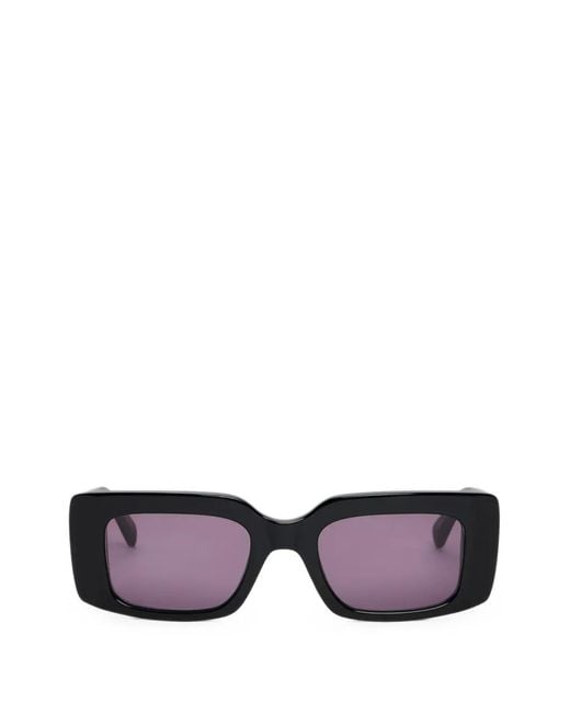 Sandro Purple Logo-Print Rectangle-Frame Sunglasses