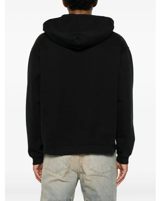 HTC Black Embellished Zip-Up Hoodie for men