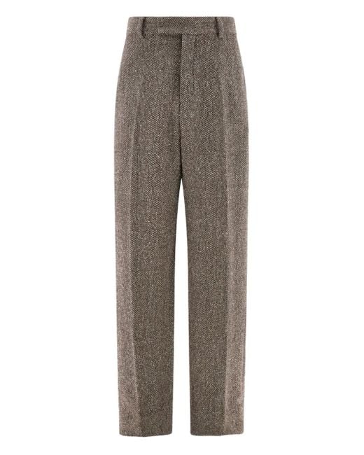 Ferragamo Wollen Broek Met Chevron Streep in het Gray voor heren