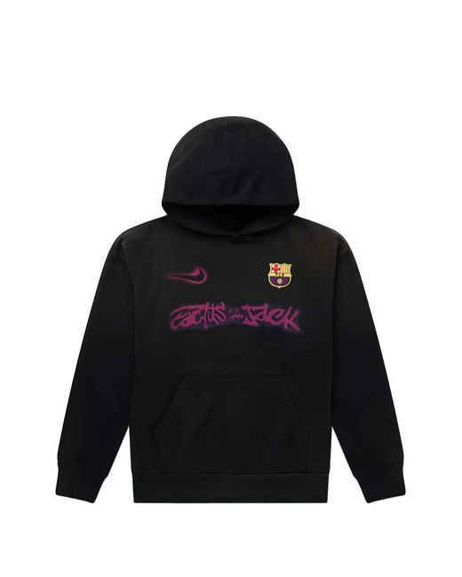 Nike Black X Travis Scott X Fc Barcelona Cactus Logo-Print Hoodie for men