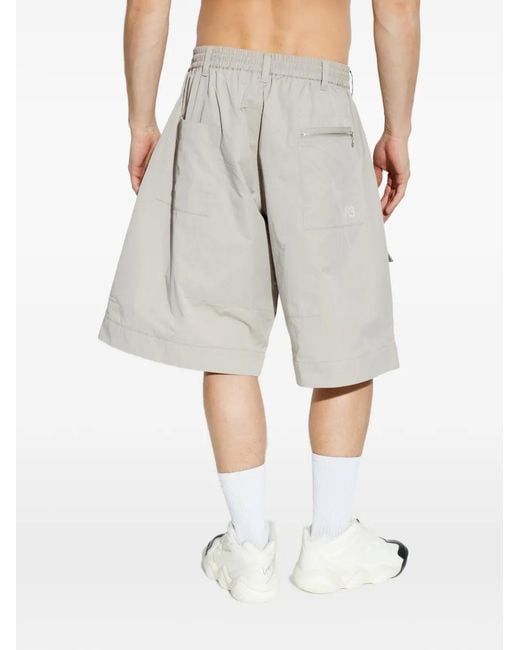 Y-3 White Cargo Drawstring Shorts for men