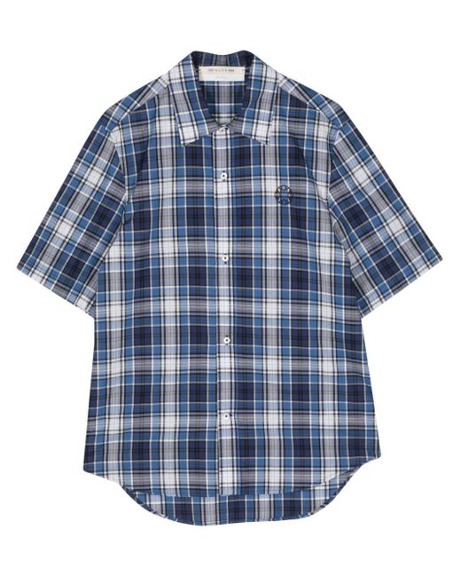 1017 ALYX 9SM Blue Plaid Cotton Shirt for men