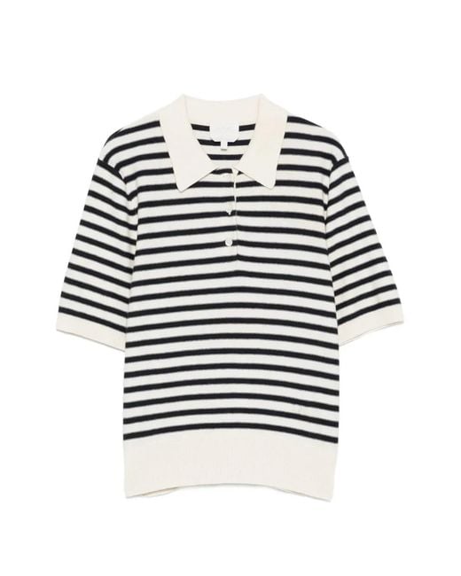A.P.C. Natural Striped Polo Top