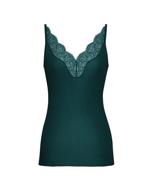 Saint Laurent Green Laced Tank Top