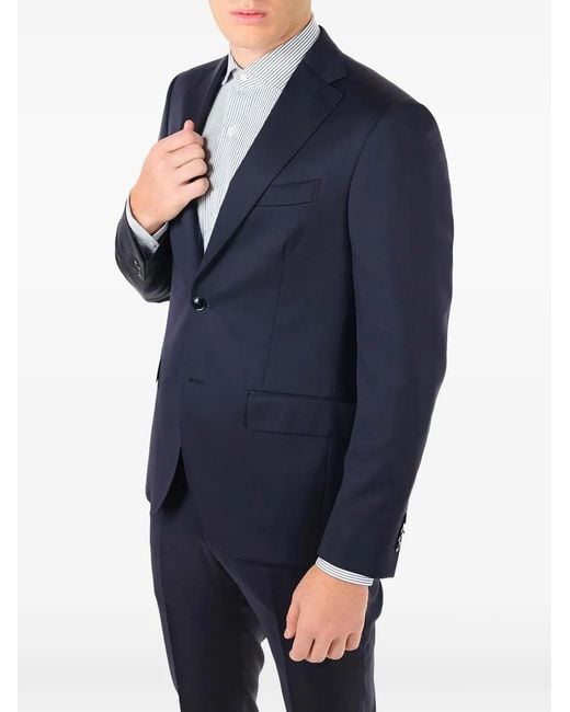 Al Duca D'aosta Blue Single-Breasted Notch-Lapel Suit for men