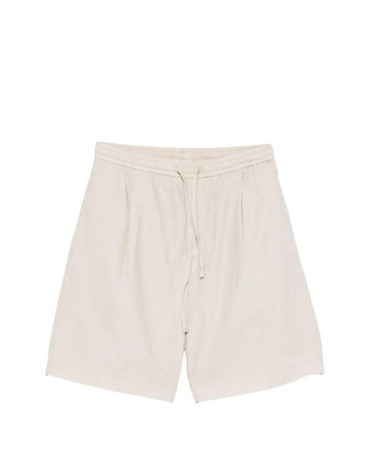 Michael Coal Natural Drawstring-Fastening Shorts for men