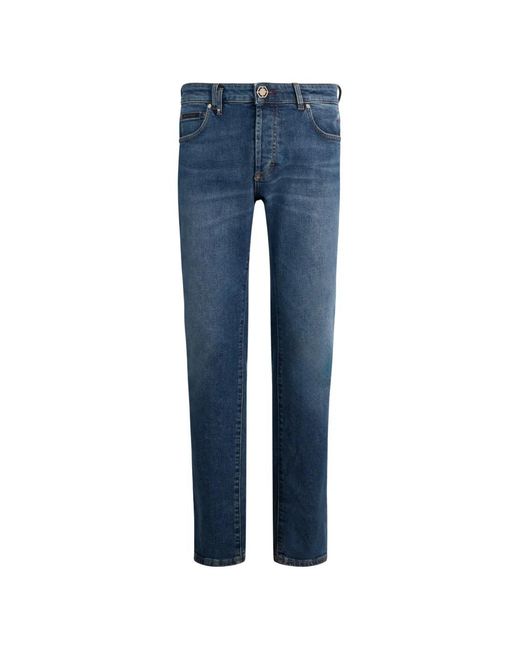 Philipp Plein Blue Super Straight Jeans for men