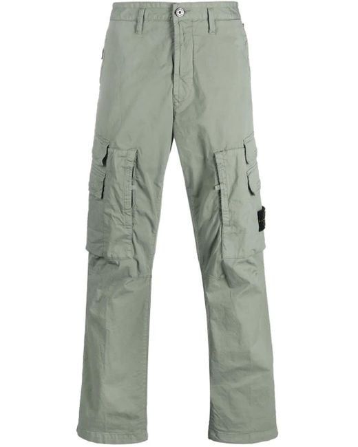 Stone Island Green Straight-Leg Cargo Trousers for men