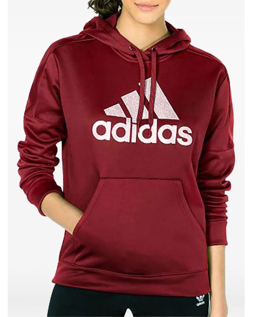 Felpa Originals Shine Logo Con Cappuccio di Adidas in Red