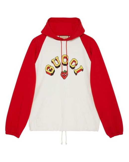 Sudadera con capucha y logo Gucci de color Red