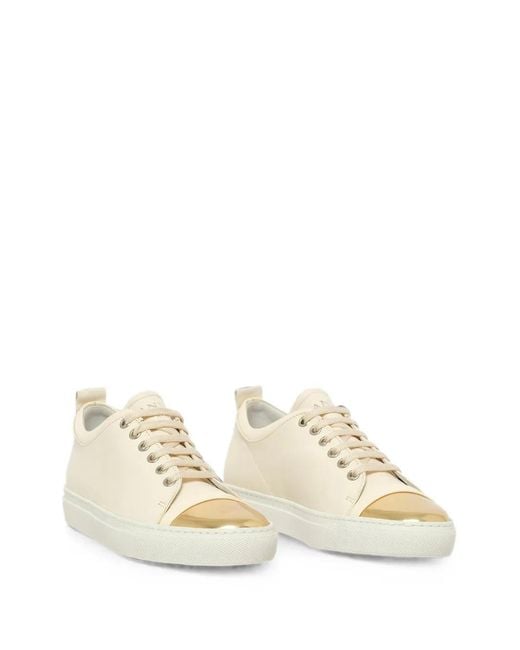 Lanvin Natural Cap-Toe Sneakers