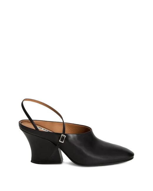 Jil Sander Black Mules Mit Blockabsatz