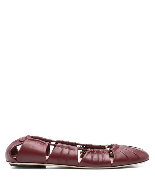 Chloé Red Luna Naked Ballet Flats