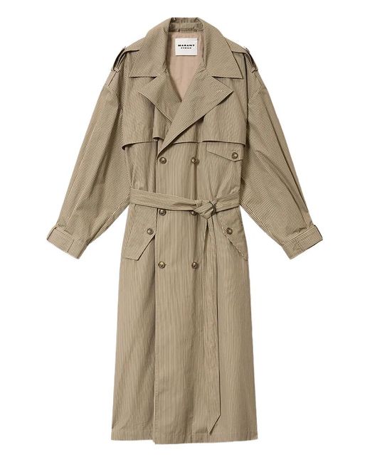 Isabel Marant Natural Chilma Striped-Pattern Coat