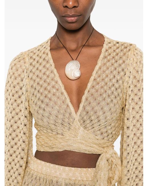 Missoni Natural Tie-Front Crop Top
