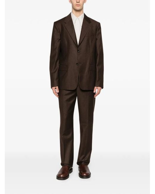 Ferragamo Brown Button Pocket Jacket for men