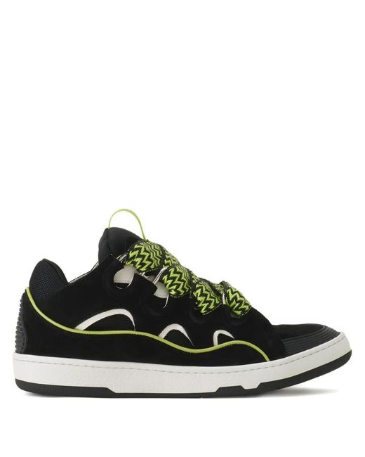 Lanvin Black Curb Metallic-Detail Sneakers