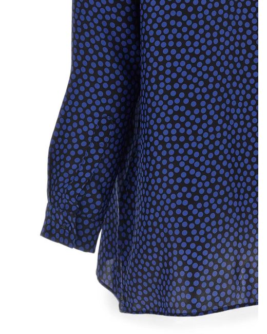 Gianluca Capannolo Blue Katherine Polka-Dot Silk Shirt