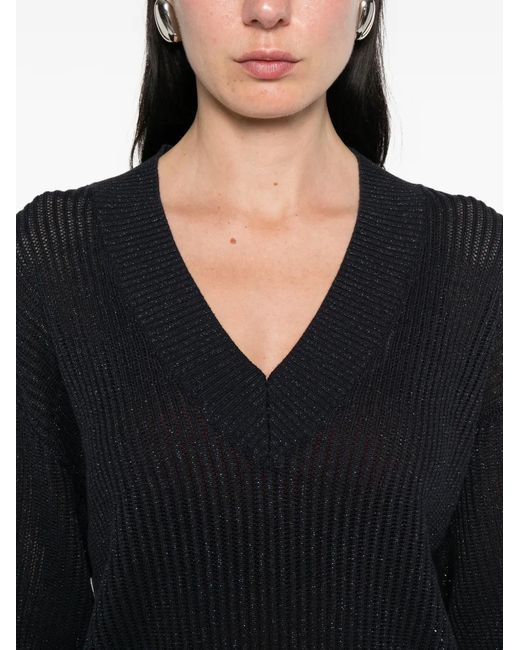 Brunello Cucinelli Black Pull À Col V
