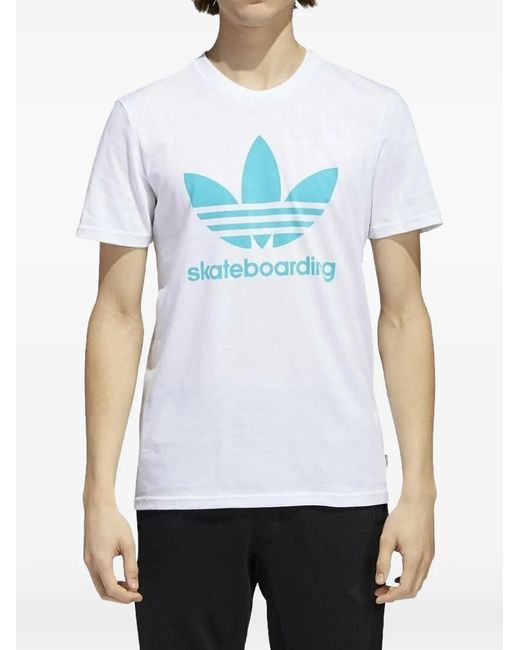 Adidas White Skateboarding T-Shirt for men