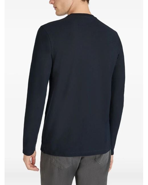 Slowear Blue Long-Sleeve Crew-Neck T-Shirt for men