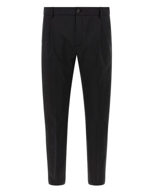 Department 5 Black Pleated Wool-Blend Trousers for men