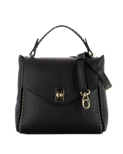 VISONA ツイストロック ハンドバッグ Black
