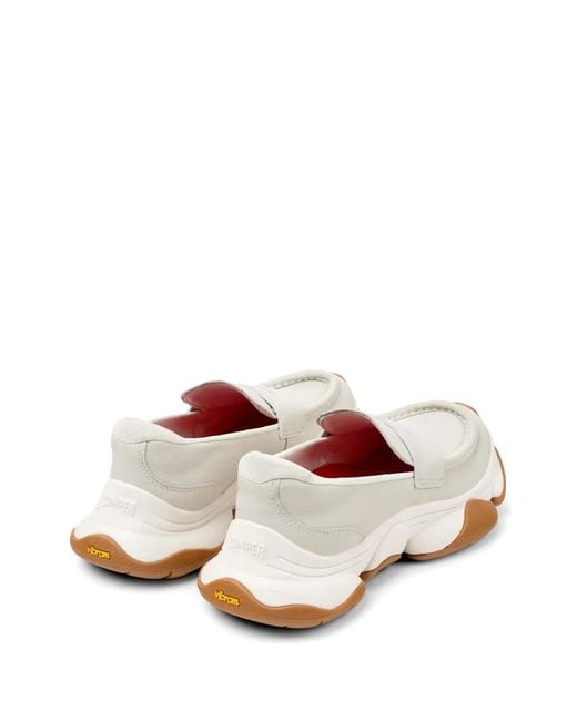 Camper White Karst Leather Loafers