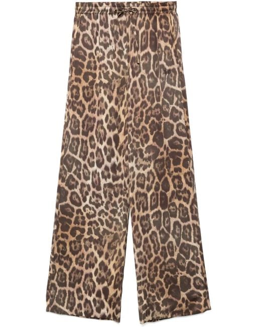 Stella McCartney Brown Gerade Hose Mit Leoparden-Print