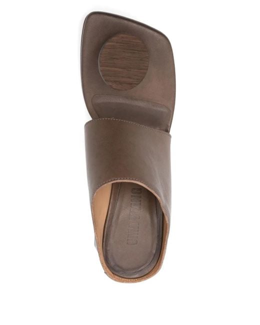 Uma Wang Brown Stone Mules 70Mm