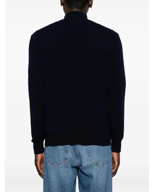 Bompard Blue Half-Zip Knit for men