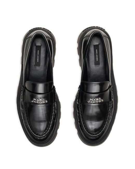 Marc Jacobs Black Logo Plaque Platform Loafers