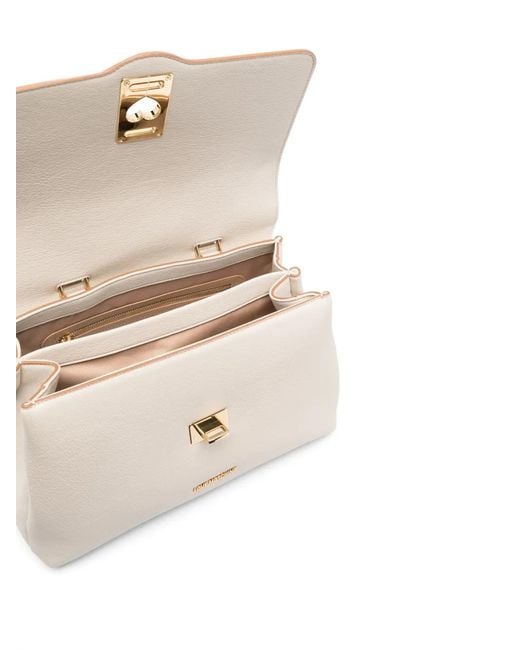 Love Moschino Natural Love Heart Lock Faux-Leather Shoulder Bag