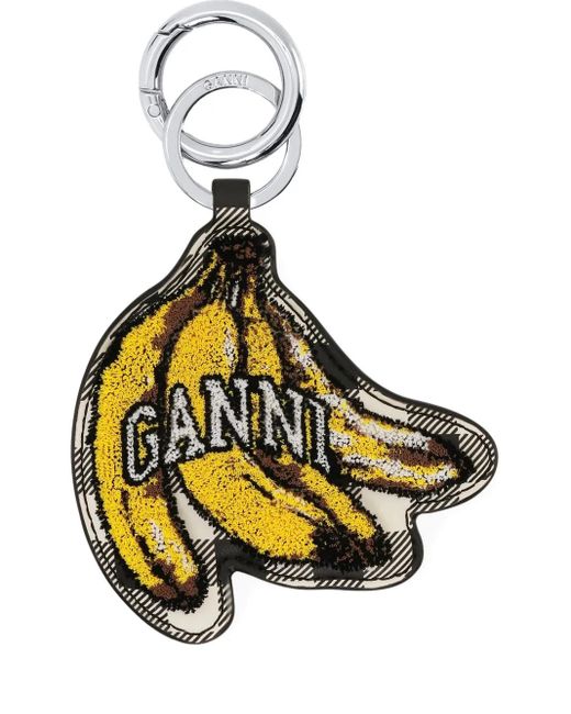 Ganni Metallic Schlüsselanhänger Mit Logo