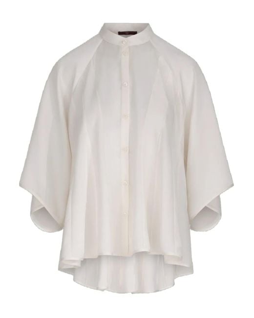 High Pleated Blouse White