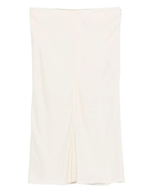 AMI White Split-front skirt