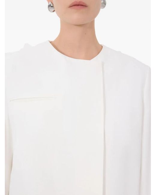 Loulou de Saison White Bono Asymmetric Welt Pocket Jacket
