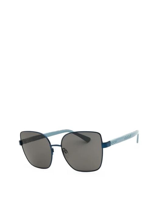 Anne Klein Gray Braided Oversized-Frame Sunglasses