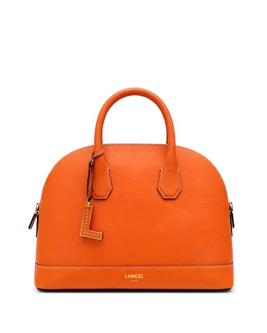 Lancel Orange Leather Shoulder Bag