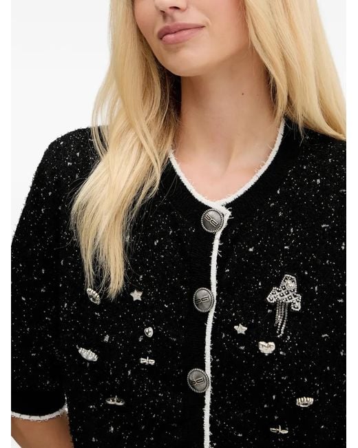 Gestuz Black Stud-Embellished Cardigan