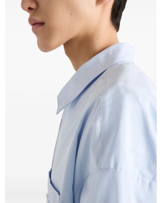 Camicia Con Zip di Prada in Blue da Uomo