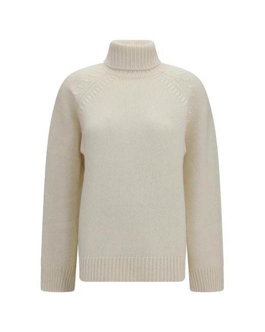 P.A.R.O.S.H. White Turtleneck Cashmere Sweater