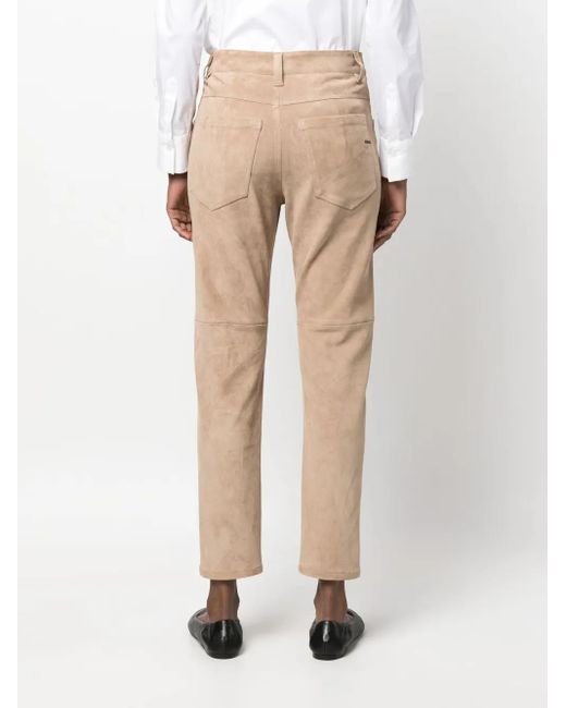 Pantalon En Daim À Coupe Courte Brunello Cucinelli en coloris Natural
