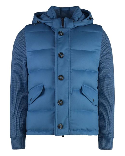Moorer Foscolo ニットスリーブ パデッドジャケット Blue