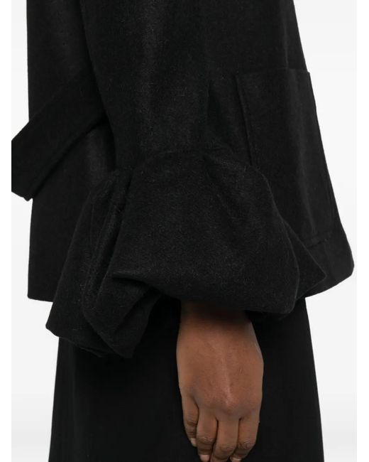 Moschino Black Ruffle-Sleeve Coat