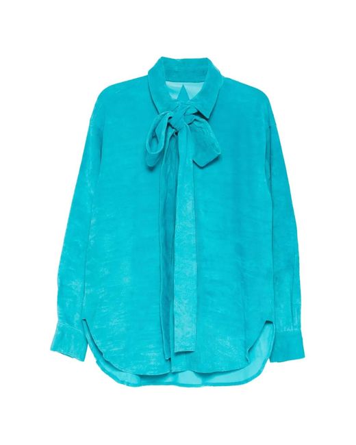 A LEATHER Blue Chemise Ribbon for men