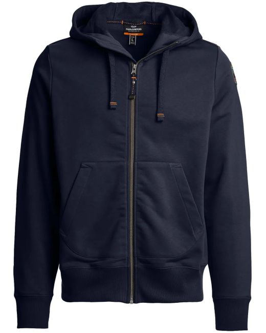 Parajumpers Blue Logo-Patch Zip Hoodie for men
