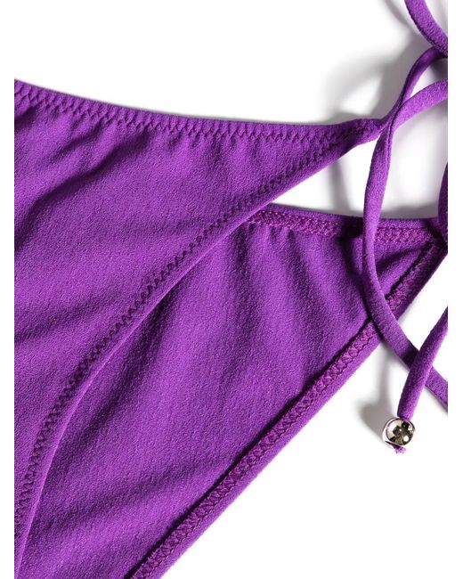 Lisa Marie Fernandez Purple Crepe Bandeau Bikini