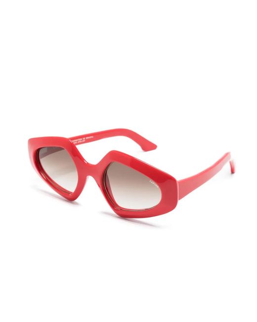 Lapima Red Antonia Oversize-Frame Sunglasses