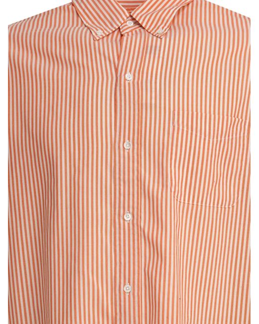 Beams Plus Pink Striped Button-Down Shirt for men